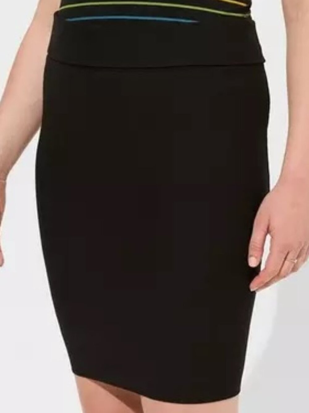 NWT Torrid Black Fold Over Skirt Womens Size 3 Stretchy Machine Washable
